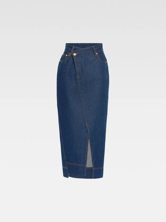 Women The DeNmes Denim Skirt Navy Tabac JACQUEMUS Dresses and Skirts Women The DeNmes Denim Skirt Navy Tabac JACQUEMUS Dresses and Skirts