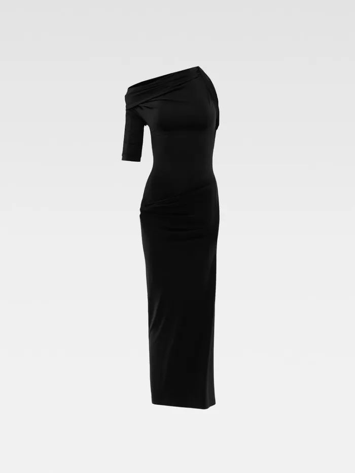 Women The Drapeado Dress Black JACQUEMUS Dresses and Skirts Women The Drapeado Dress Black JACQUEMUS Dresses and Skirts