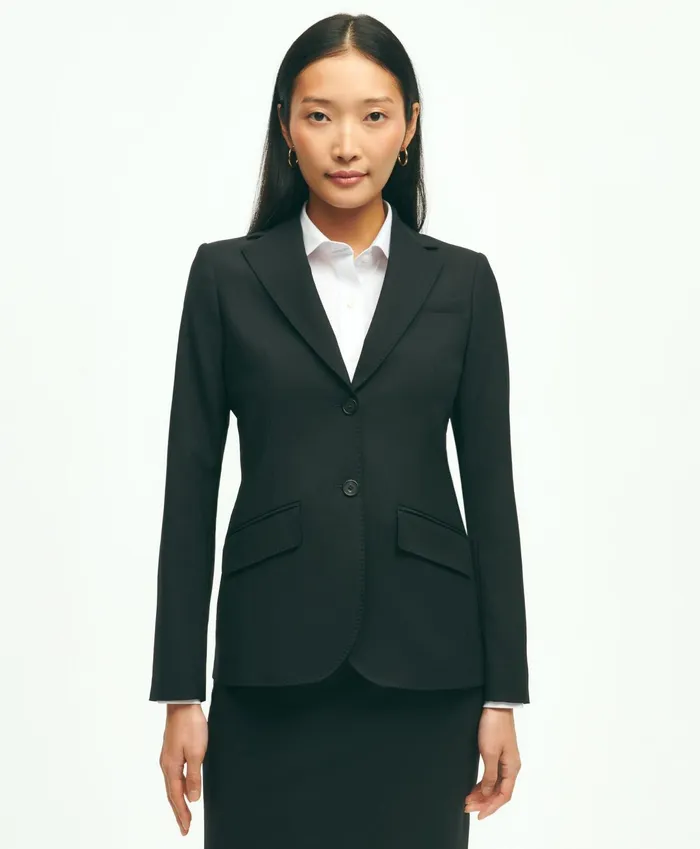 Women The Essential Brooks Brothers Stretch Wool Jacket Black Brooks Brothers Blazers