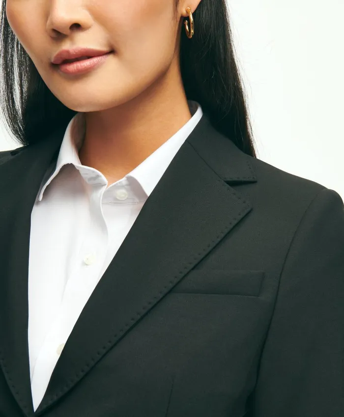 Women The Essential Brooks Brothers Stretch Wool Jacket Black Brooks Brothers Blazers