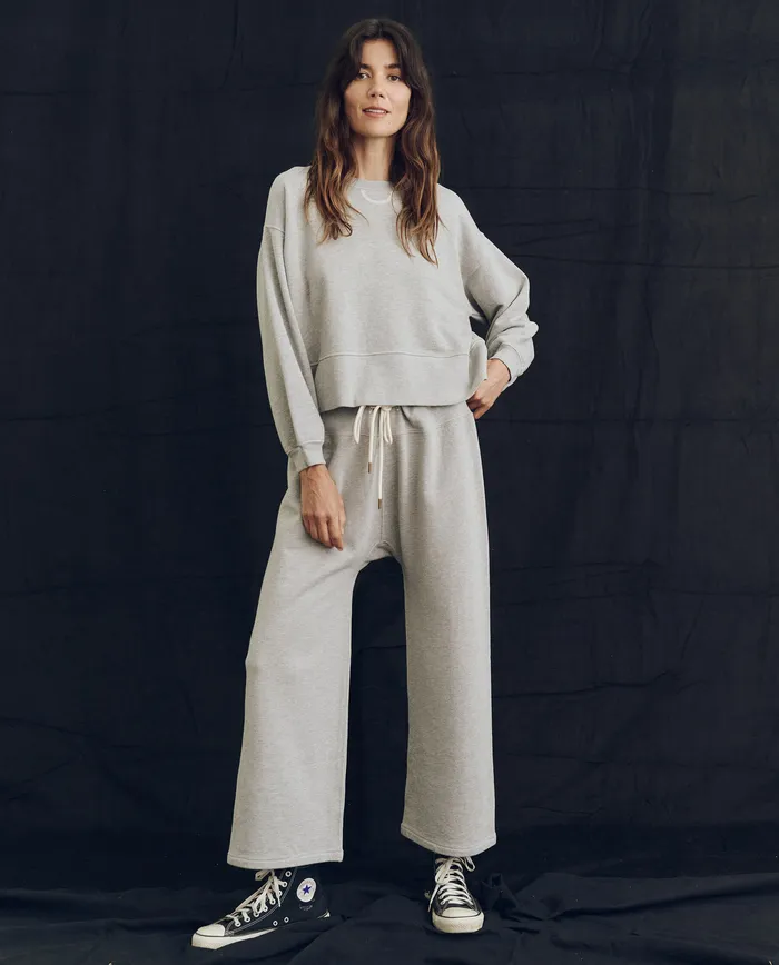 Women The Great The Relay Sweatpant Solid Lofty Heather Grey Sweatpants
