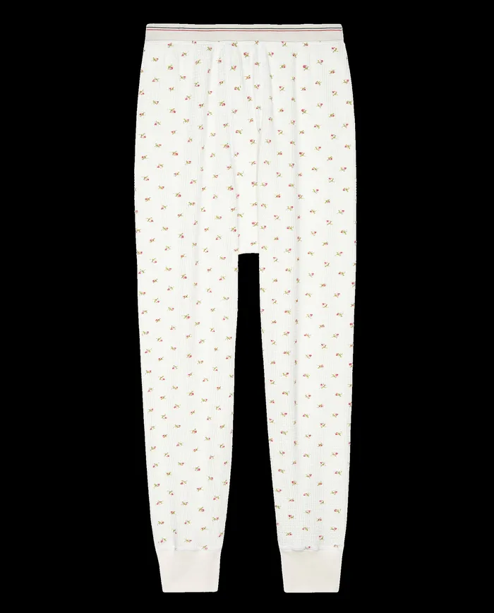 Women The Great The Waffle Long John White Mini Heirloom Rose Pants Women The Great The Waffle Long John White Mini Heirloom Rose Pants