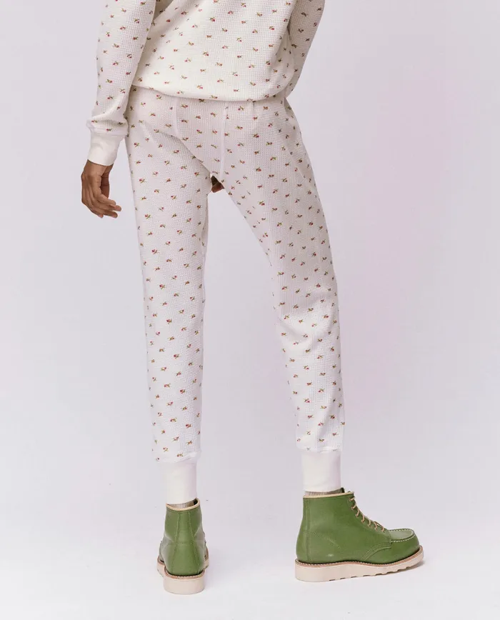 Women The Great The Waffle Long John White Mini Heirloom Rose Pants Women The Great The Waffle Long John White Mini Heirloom Rose Pants