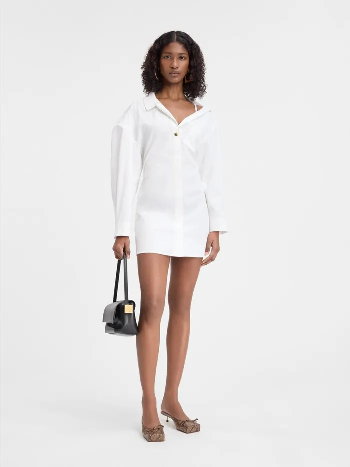 Women The Mini Shirt Dress White JACQUEMUS Dresses and Skirts