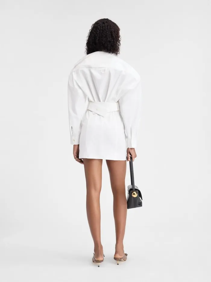 Women The Mini Shirt Dress White JACQUEMUS Dresses and Skirts Women The Mini Shirt Dress White JACQUEMUS Dresses and Skirts