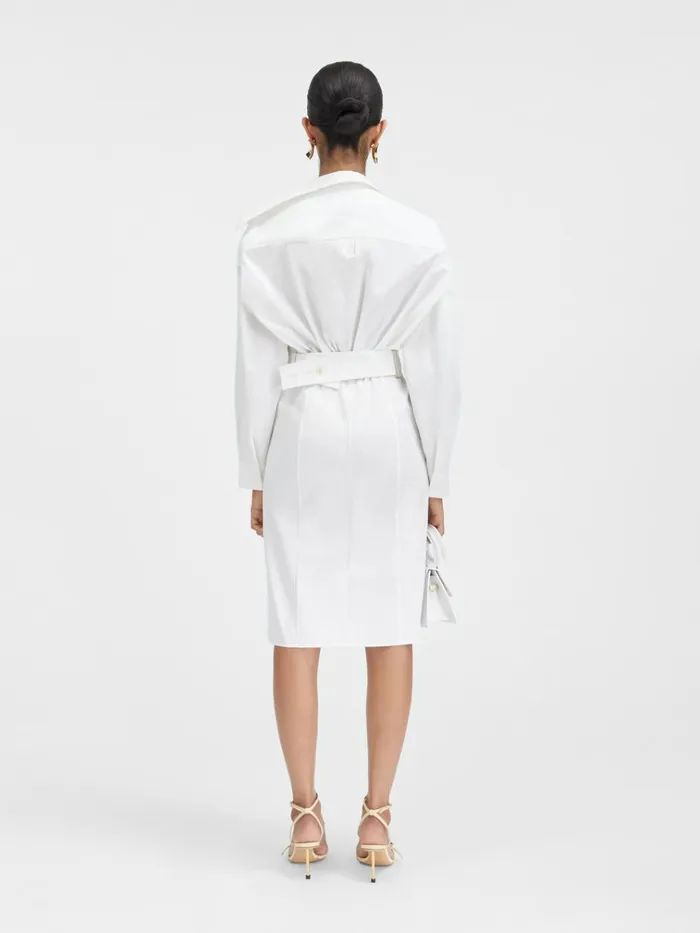Women The Shirt Dress White JACQUEMUS Dresses and Skirts Women The Shirt Dress White JACQUEMUS Dresses and Skirts