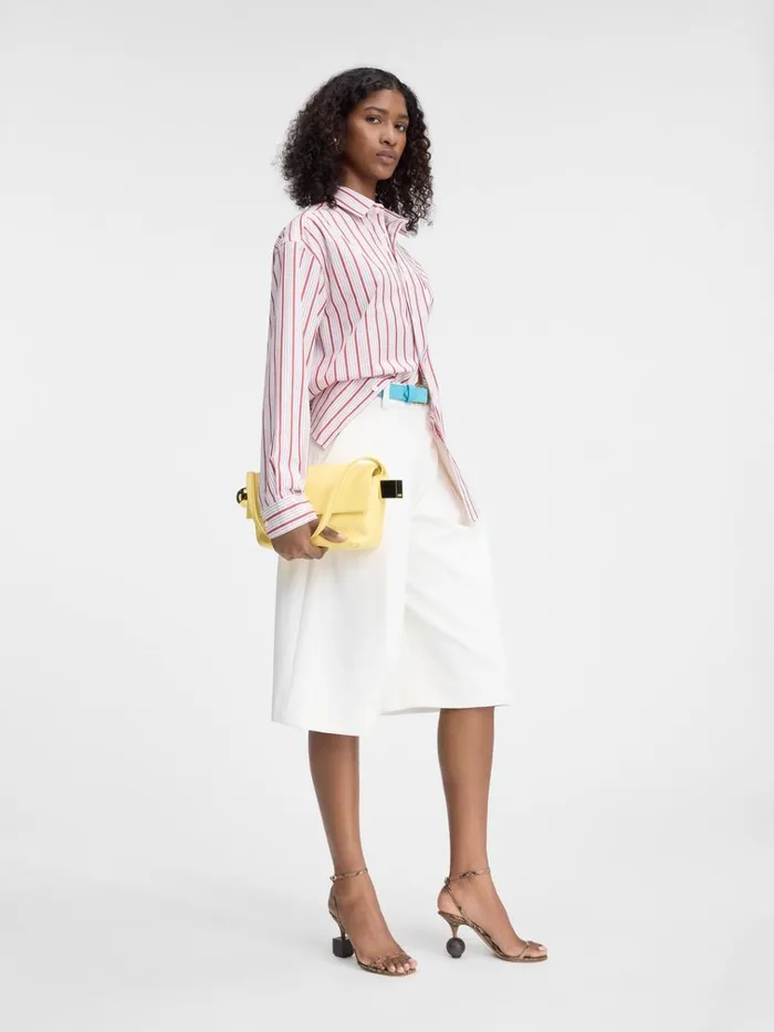 Women The Simon Shirt Jacquard Business Logo Stripes Red White JACQUEMUS Tops and Shirts Women The Simon Shirt Jacquard Business Logo Stripes Red White JACQUEMUS Tops and Shirts