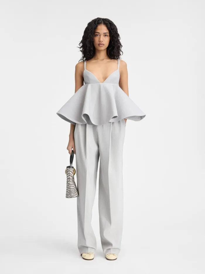 Women The Vela Top Light Grey JACQUEMUS Tops and Shirts