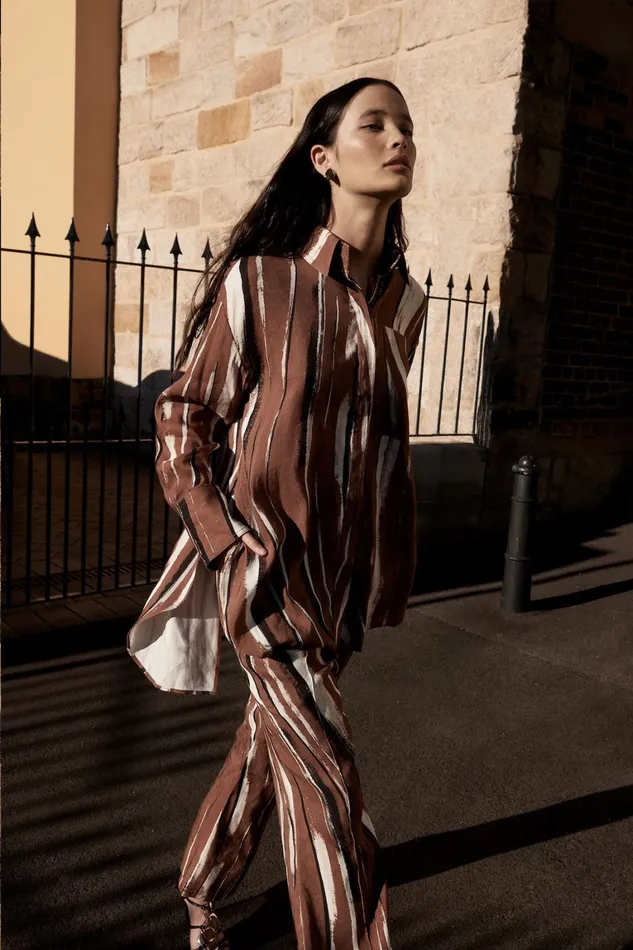 Women Tops Aje Imagine Shirt Neutral Stripe Print