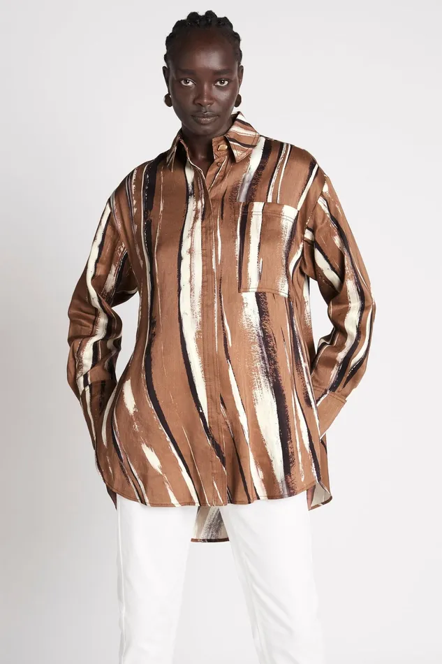 Women Tops Aje Imagine Shirt Neutral Stripe Print
