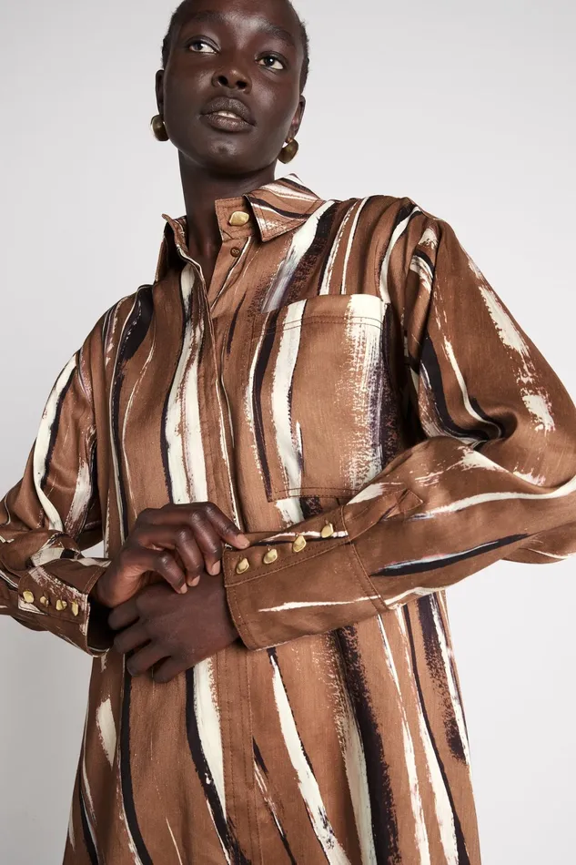 Women Tops Aje Imagine Shirt Neutral Stripe Print