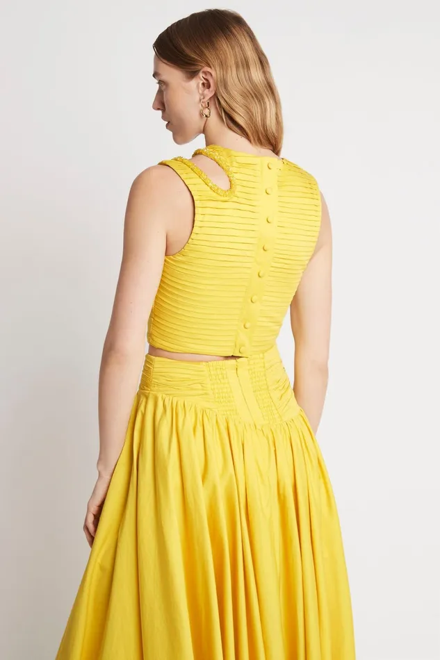 Women Tops Aje Jolie Abstract Cut Out Top Sun Shower Yellow