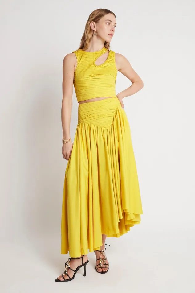 Women Tops Aje Jolie Abstract Cut Out Top Sun Shower Yellow