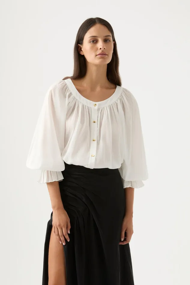 Women Tops Aje Le Corsaire Blouse Ivory