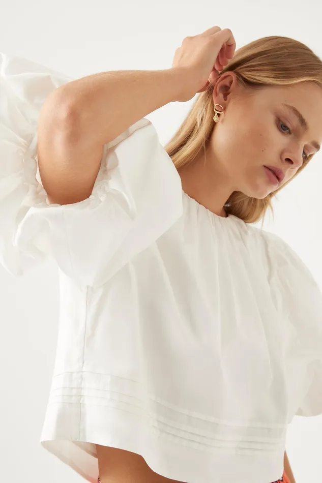 Women Tops Aje Ney Pin Tuck Detail Top Ivory