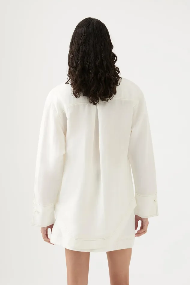 Women Tops Aje Satori Pearl Pin Shirt Ivory