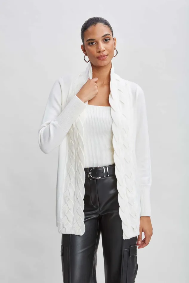Women Tops and Sweaters Elie Tahari Cable Cardigan Snow