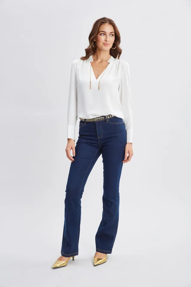 Women Tops and Sweaters Elie Tahari Silk Chain Tassel Shirt Fresh Pearl