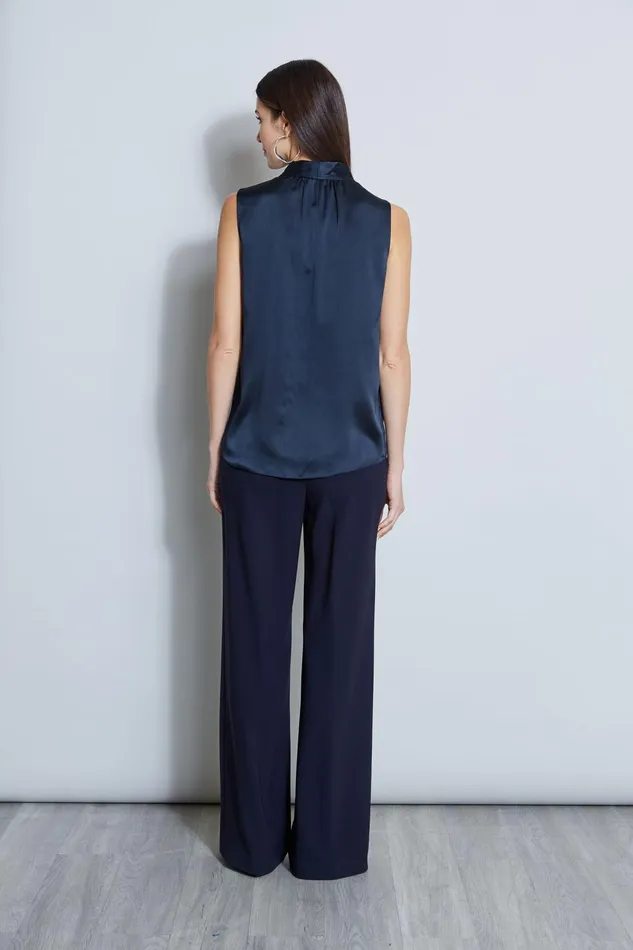 Women Tops and Sweaters Elie Tahari Silk Satin Contour Shirt Stargazer