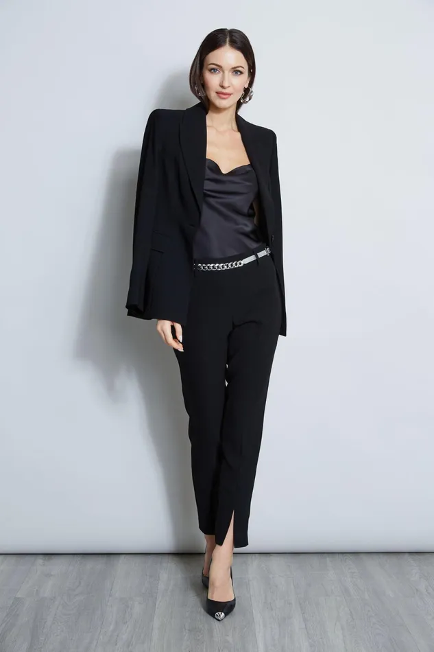Women Tops and Sweaters Elie Tahari Stretch Silk Satin Cami Black