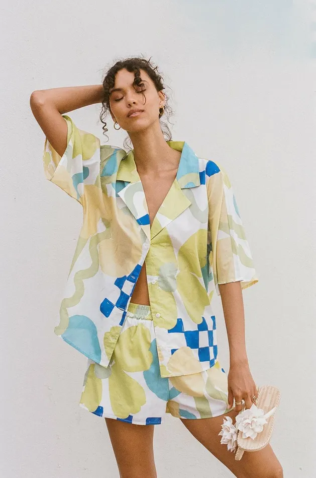 Women Tops SABO SKIRT Seona Top 8211 Checker Floral Aliza