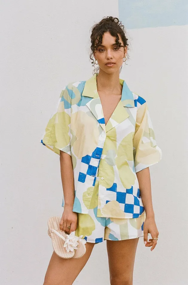 Women Tops SABO SKIRT Seona Top 8211 Checker Floral Aliza