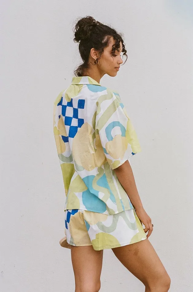 Women Tops SABO SKIRT Seona Top 8211 Checker Floral Aliza