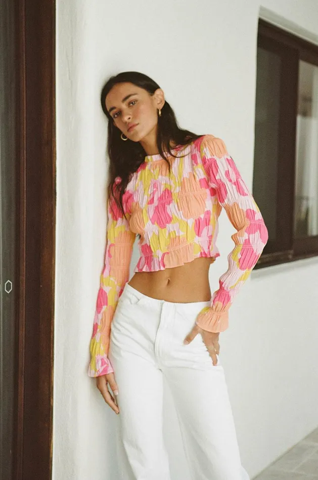 Women Tops SABO SKIRT Zaya Crepe Top 8211 Nectar Floral