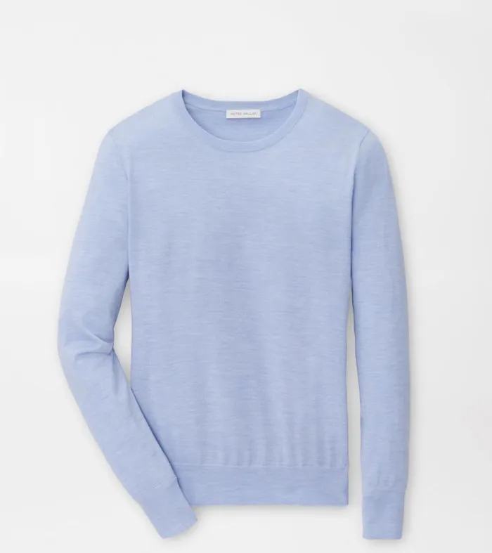 Womens Excursionist Flex Crew Blue Thistle Peter Millar Sweaters