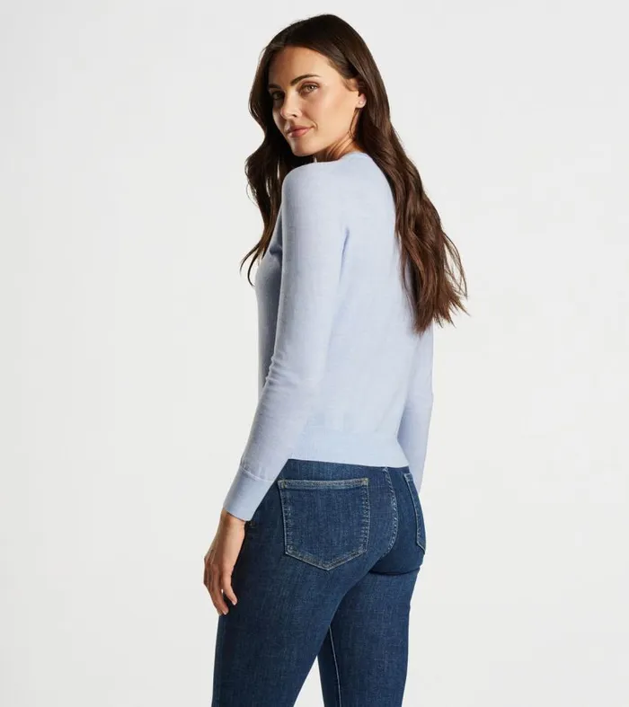 Womens Excursionist Flex Crew Blue Thistle Peter Millar Sweaters Womens Excursionist Flex Crew Blue Thistle Peter Millar Sweaters