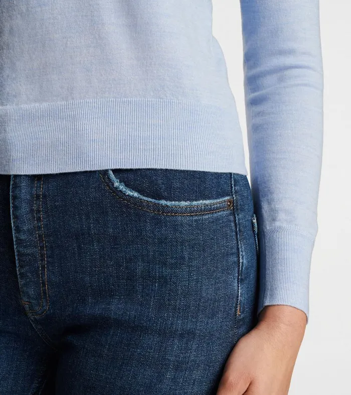 Womens Excursionist Flex Crew Blue Thistle Peter Millar Sweaters Womens Excursionist Flex Crew Blue Thistle Peter Millar Sweaters