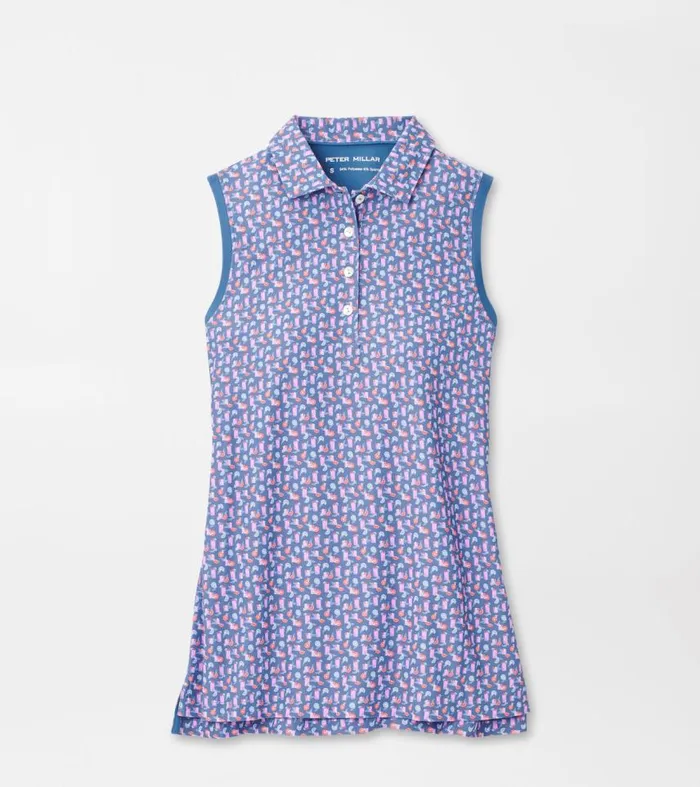 Womens Paloma Sleeveless Banded Button Polo Storm Peter Millar Polos and Shirts