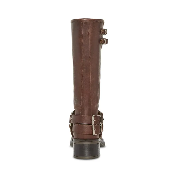 Womens Steve Madden Boots and Booties Astor Brown Leather Womens Steve Madden Boots and Booties Astor Brown Leather