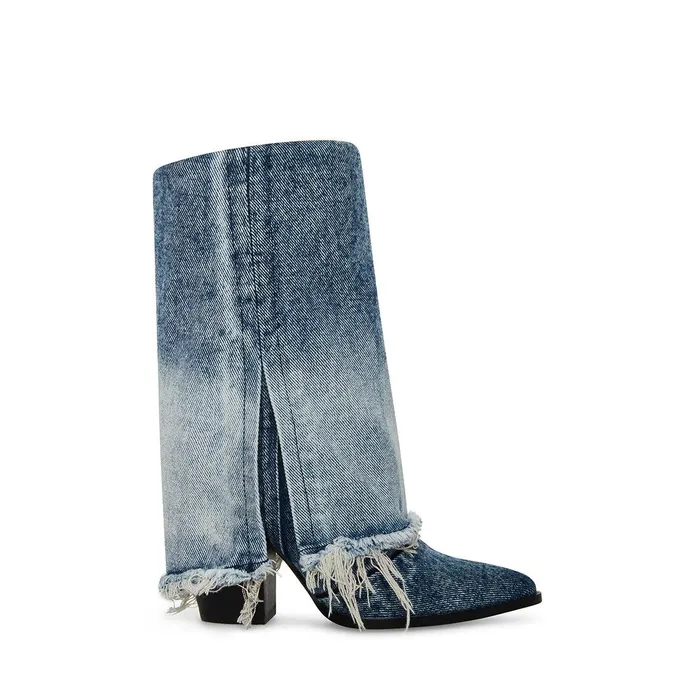 Womens Steve Madden Boots and Booties Livvy Denim Fabric