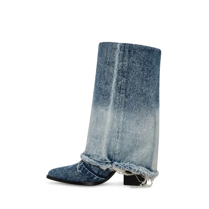 Womens Steve Madden Boots and Booties Livvy Denim Fabric
