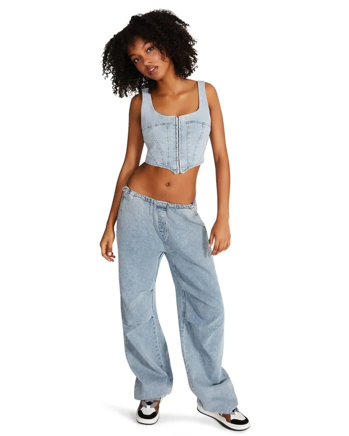 Womens Steve Madden Bottoms Pia Parachute Pant Denim Fabric