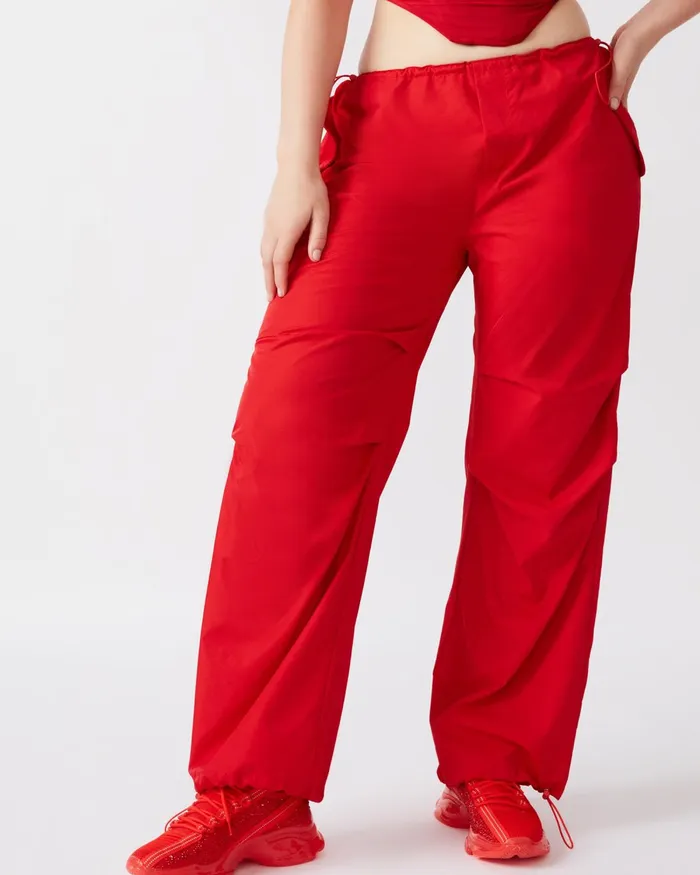 Womens Steve Madden Bottoms Pia Parachute Pant Red