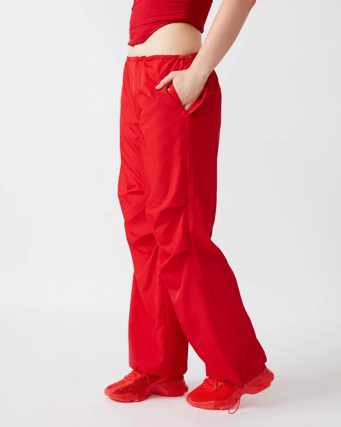 Womens Steve Madden Bottoms Pia Parachute Pant Red