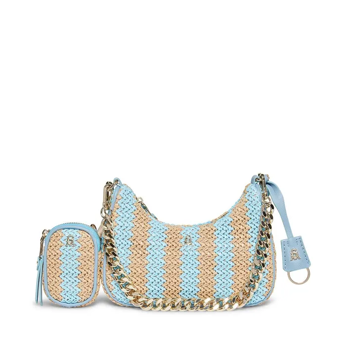 Womens Steve Madden Crossbody Bags Bvital Raffia Blue Multi
