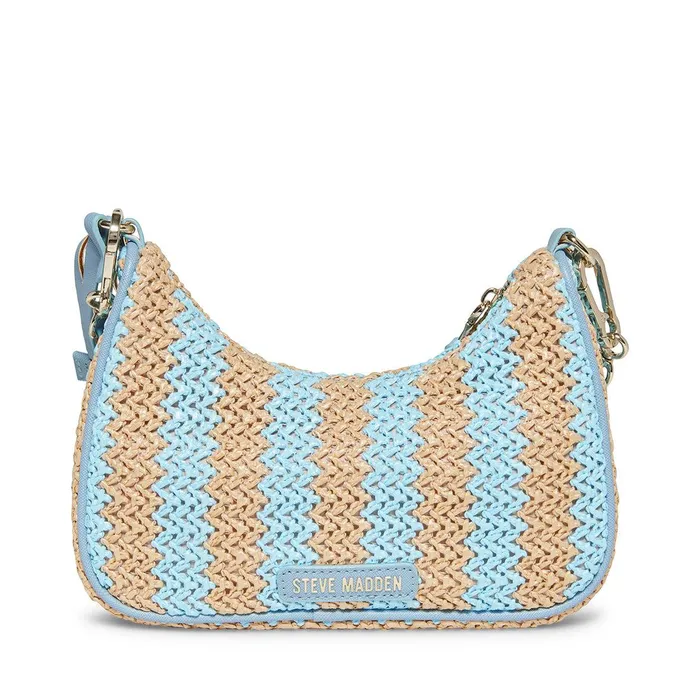 Womens Steve Madden Crossbody Bags Bvital Raffia Blue Multi