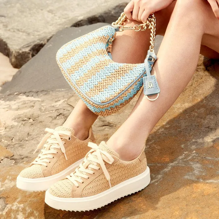 Womens Steve Madden Crossbody Bags Bvital Raffia Blue Multi