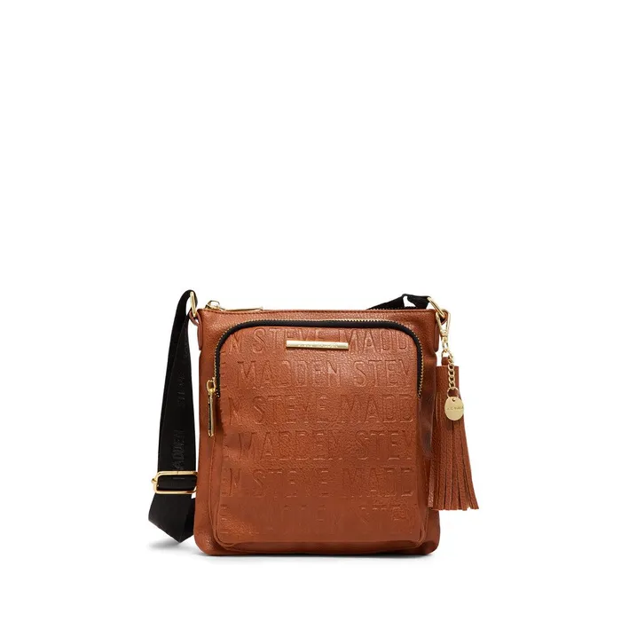 Womens Steve Madden Crossbody Bags Logo Crossbody Cognac