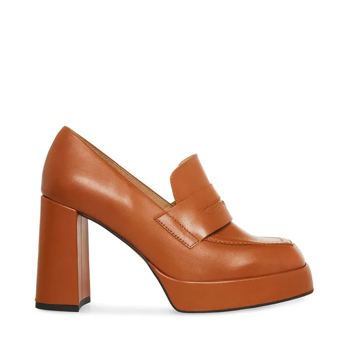Womens Steve Madden Heels Etta Brown Leather