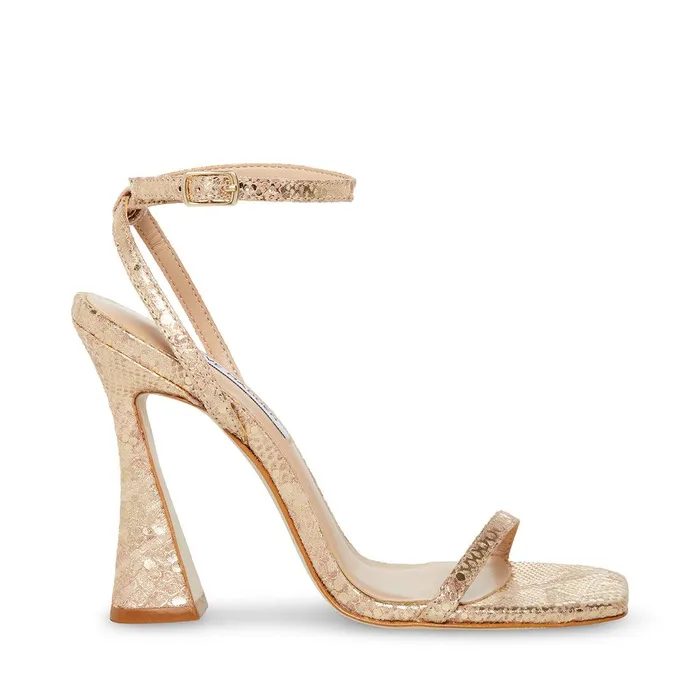 Womens Steve Madden Heels Midnight Gold Snake