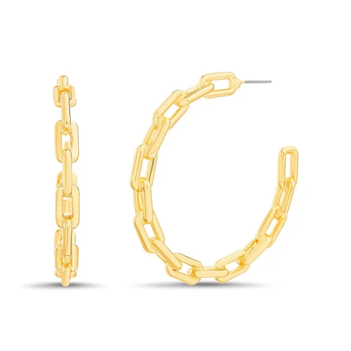Womens Steve Madden Jewelry Hoopchn Gold