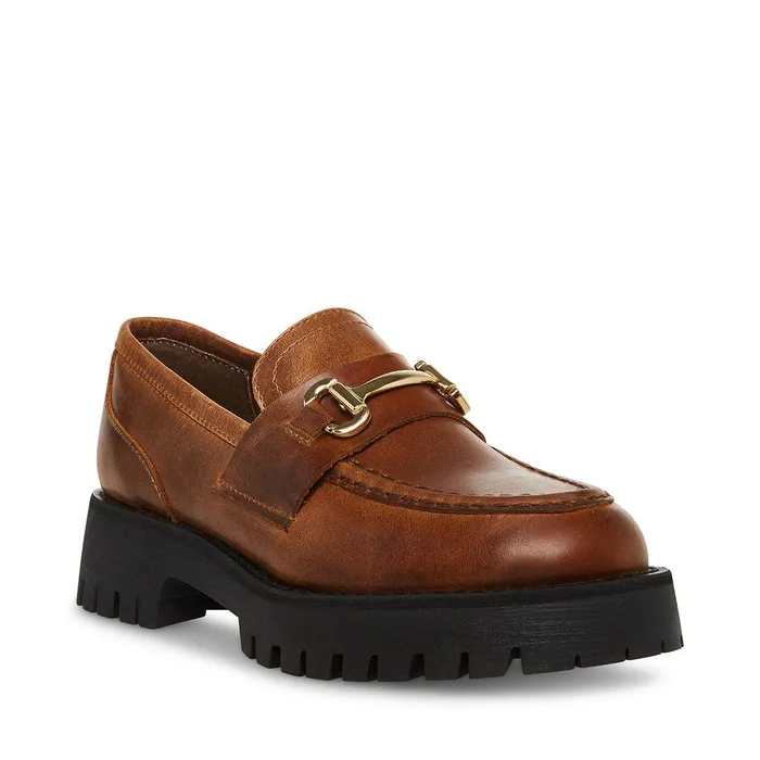 Womens Steve Madden Loafers and Flats Lando Brown Leather