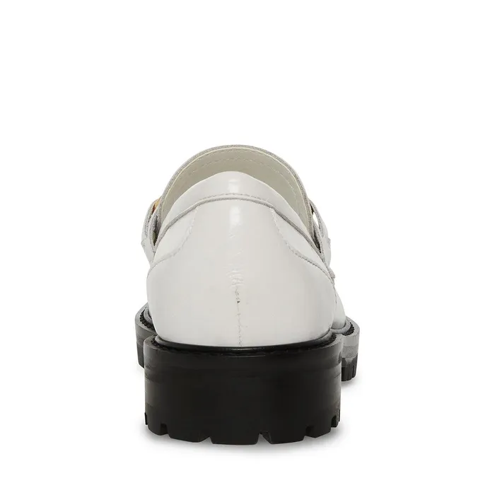 Womens Steve Madden Loafers and Flats Mistor White Leather
