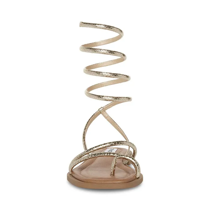 Womens Steve Madden Sandals Antelle Gold Snake