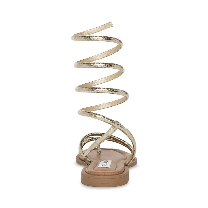 Womens Steve Madden Sandals Antelle Gold Snake