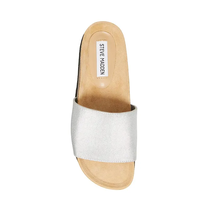 Womens Steve Madden Sandals Gravity Silver